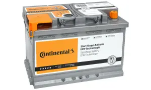 Continental EFB Start-Stop-Batterie mit 760 A Kaltstartstrom. Diese Autobatterie hat 70 Ah Kapazität.