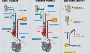 Diagramm erklärt die dci bedeutung im Kraftstoffsystem: Aufbau, Funktion und häufige Fehlerquellen wie Pumpenversagen oder verstopfte Filter.