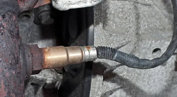 Defekte Lambdasonde Heizung: Symptome wie erhöhter Verbrauch, unrunder Motorlauf oder Motorkontrollleuchte. Hier die Sonde am Auspuffkrümmer.