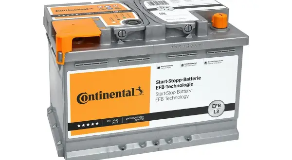 Continental EFB Start-Stop-Batterie mit 760 A Kaltstartstrom. Diese Autobatterie hat 70 Ah Kapazität.