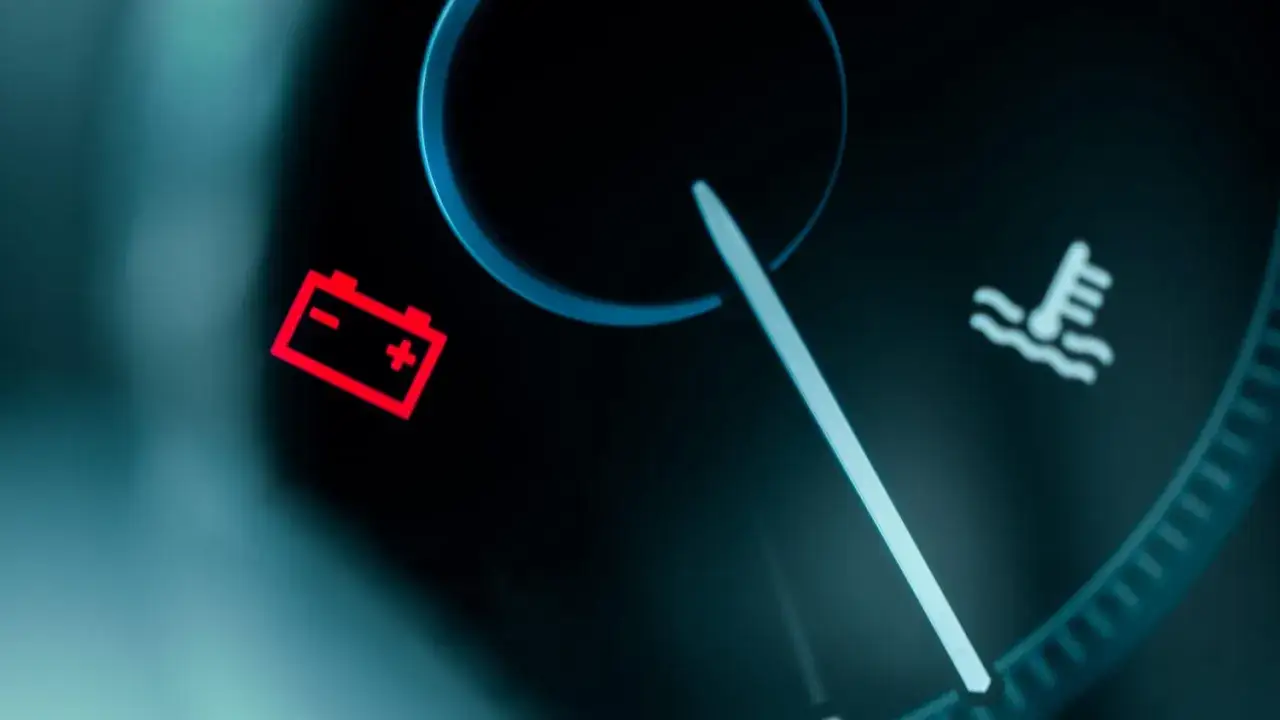Rotes Batteriesymbol leuchtet auf dem Armaturenbrett. Das Auto springt nicht an, aber das Radio geht.