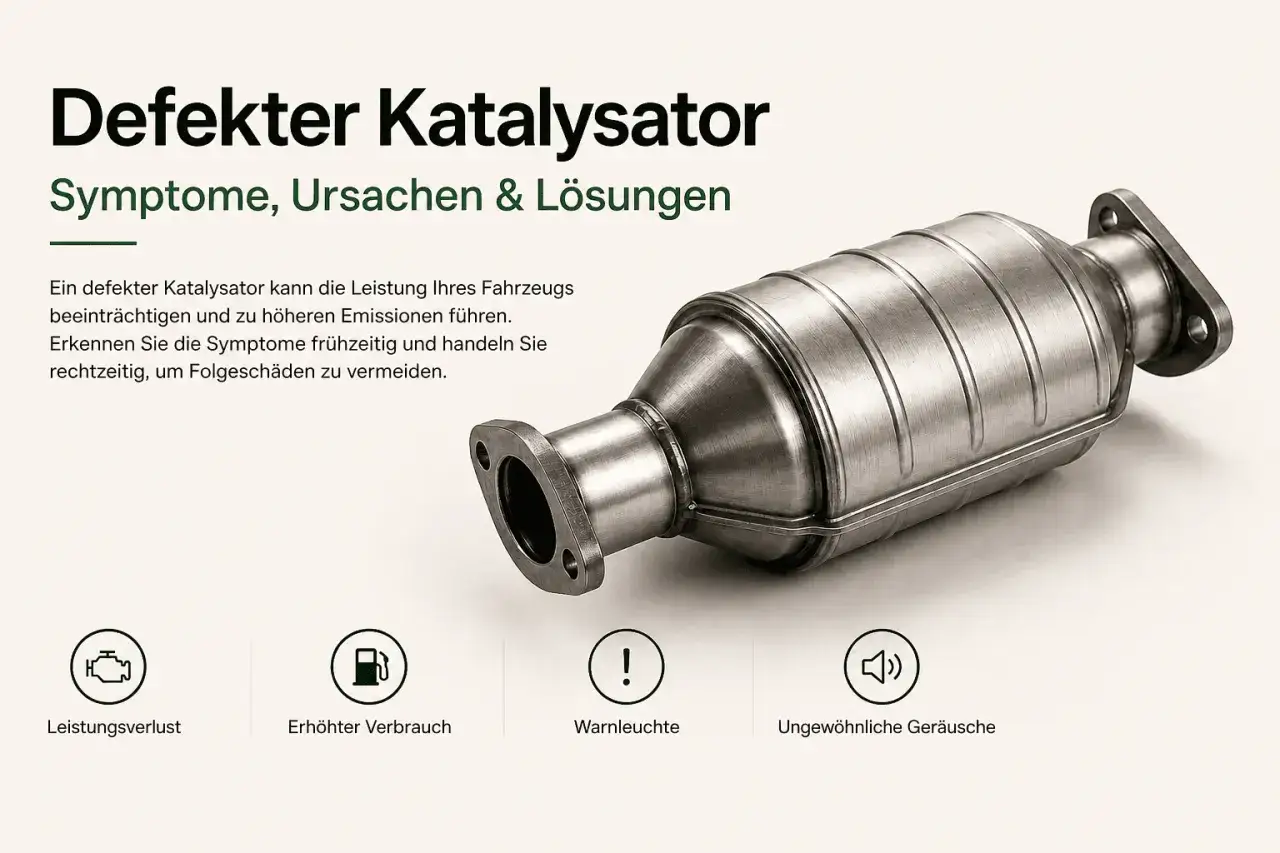 Ein defekter Katalysator kann die Leistung beeintr&auml;chtigen. Weiterfahren mit kaputtem Katalysator f&uuml;hrt zu h&ouml;heren Emissionen, Leistungsverlust, erh&ouml;htem Verbrauch und Warnleuchten.