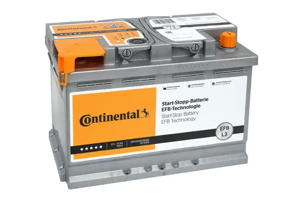 Continental EFB Start-Stop-Batterie mit 760 A Kaltstartstrom. Diese Autobatterie hat 70 Ah Kapazität.